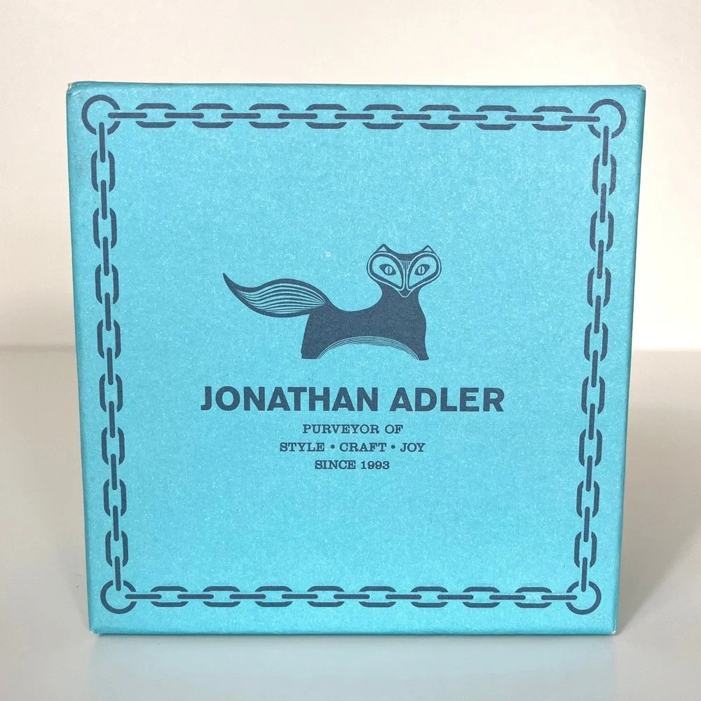 Jonathan Adler Silver Fox Ornament With Box Gifts Holidays Collectible